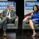Liberty University President Jerry Falwell Jr. (L) and Becki Tilley speak during a town hall meeting on the opioid crisis as part of first lady Melania the first lady’s “Be Best” initiative at the Westgate Las Vegas Resort & Casino on March 5, 2019 in Las Vegas, Nevada.